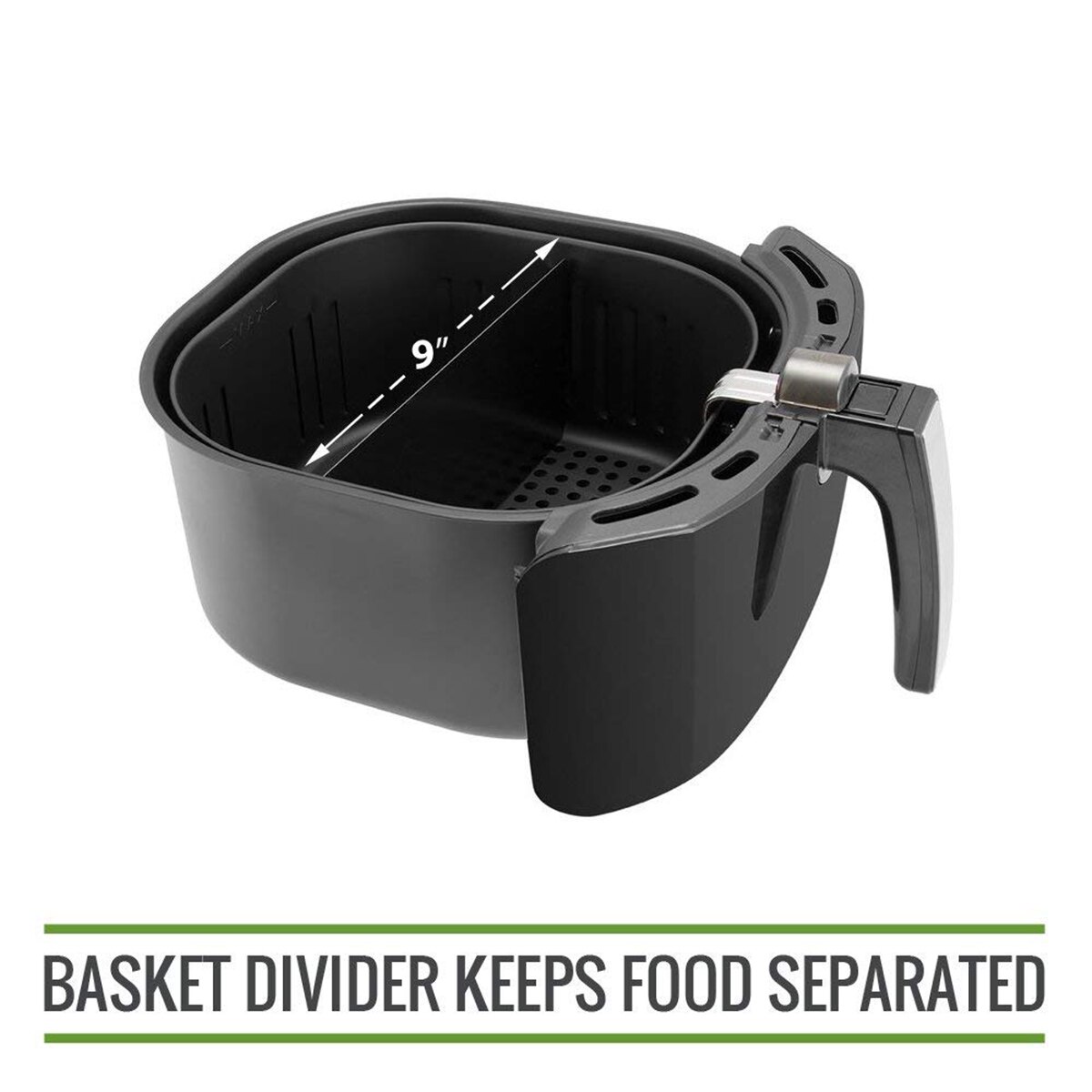 Séparateur de cuisson pour friteuse à Air XL, Compatible avec les paniers de friteuse à Air de 9 pouces. Le séparateur de panier de friteuse à Air garde les aliments séparés