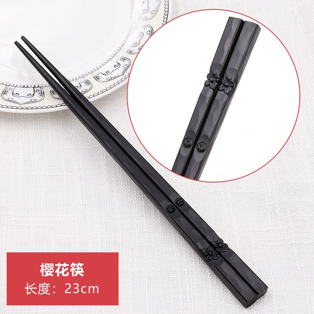 1 Pair Japanese Chopsticks Alloy Non-Slip Sushi Food Sticks Chop Sticks Chinese Reusable Chopsticks