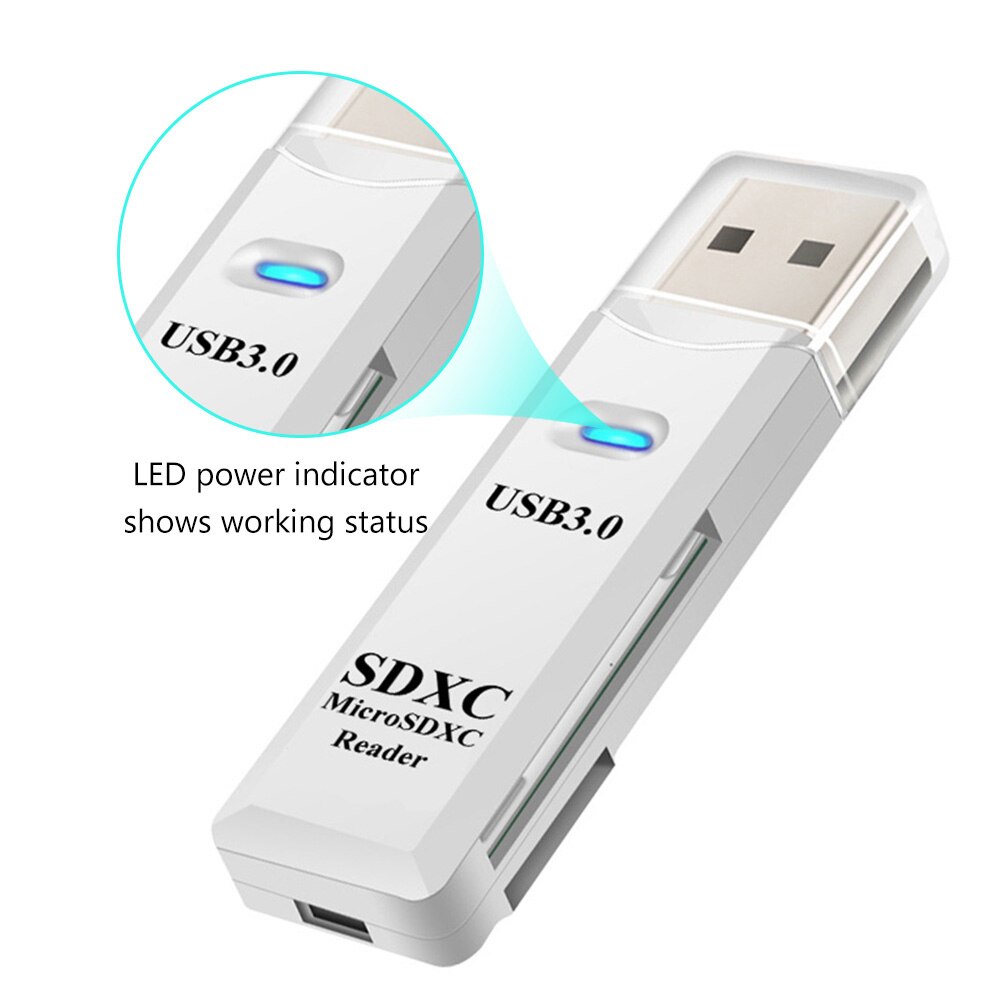 Smart Cardreader Adapter 2 in 1 TF Card Reader USB 3.0 Adapter SDHC SDXC MMC Drive Free USB for PC Flash Memory Card