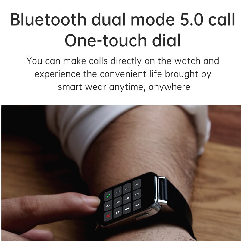 LEMFO T10 Smartwatch - 1.65" Display - Bluetooth 5.0 - Heart Rate & Blood Pressure Monitor - Music Control