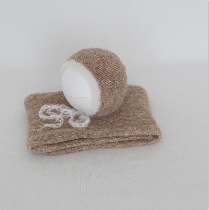 Vintage mohair stickad omlott huva nyfödd stretch wrap fotografering rekvisita baby tröja lager foto rekvisita swaddle cocoon: Som foto 374