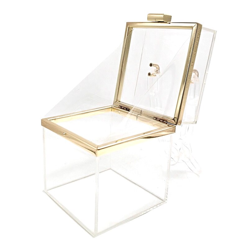 MIX ORDER Transparent bag women evening party bag bridal wedding tote bag clear acrylic square box