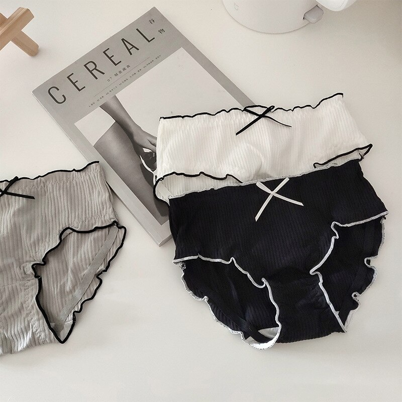 3 Pcs/Set Cotton Panties for Women Soft Briefs Sexy Intimates Lingerie Bow Girl Underwear Female Underpants Cute Lingerie