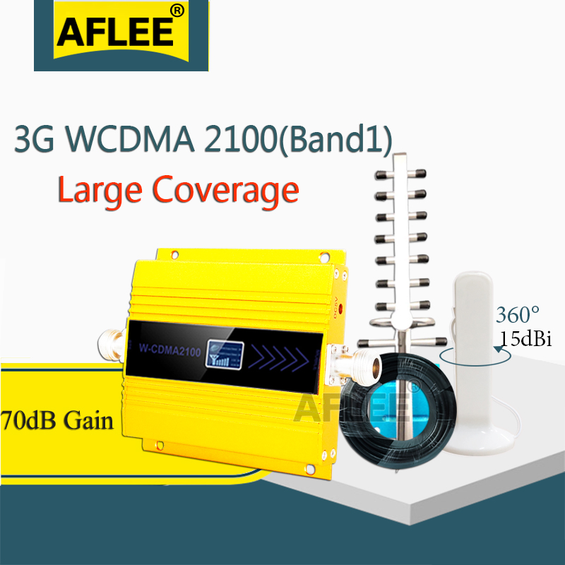 AFLEE ensemble Gain 70dB (bande LTE 1) 2100 UMTS amplificateur de Signal Mobile 3G (HSPA) WCDMA 2100MHz 3G UMTS amplificateur de répéteur cellulaire