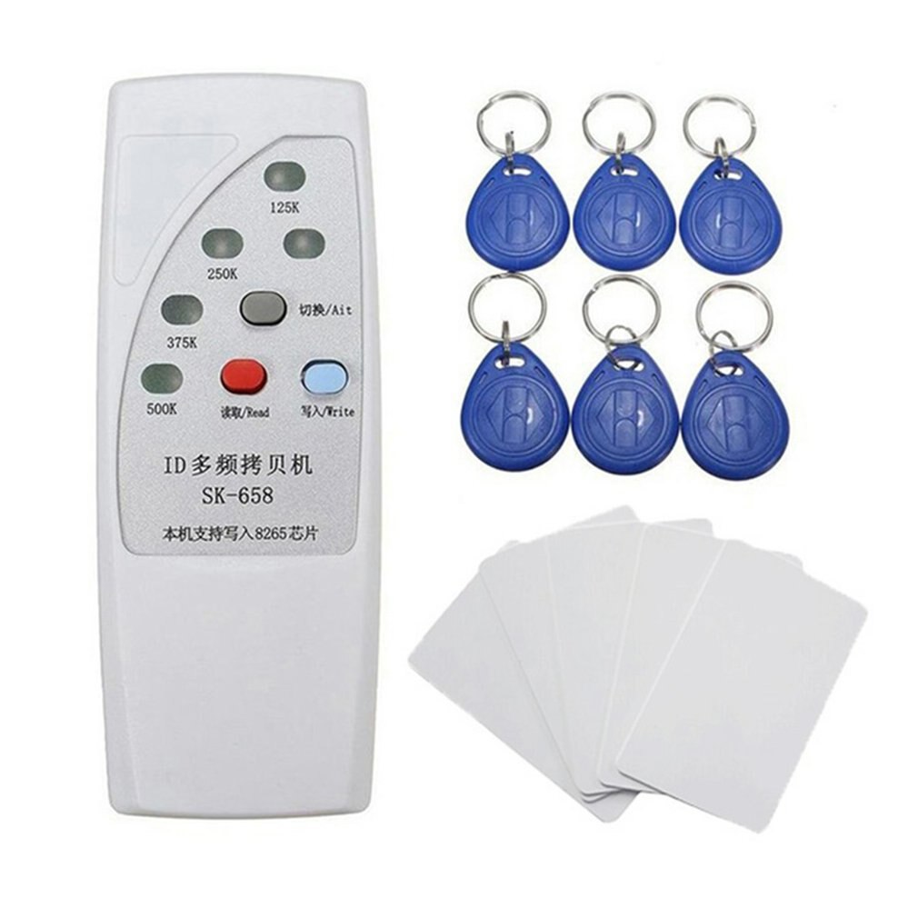 SK658 RFID Multi-frequency Duplicator 125KHZ-500khz Copier Writer RFID Card Reader For Door Access Control: with Accessories