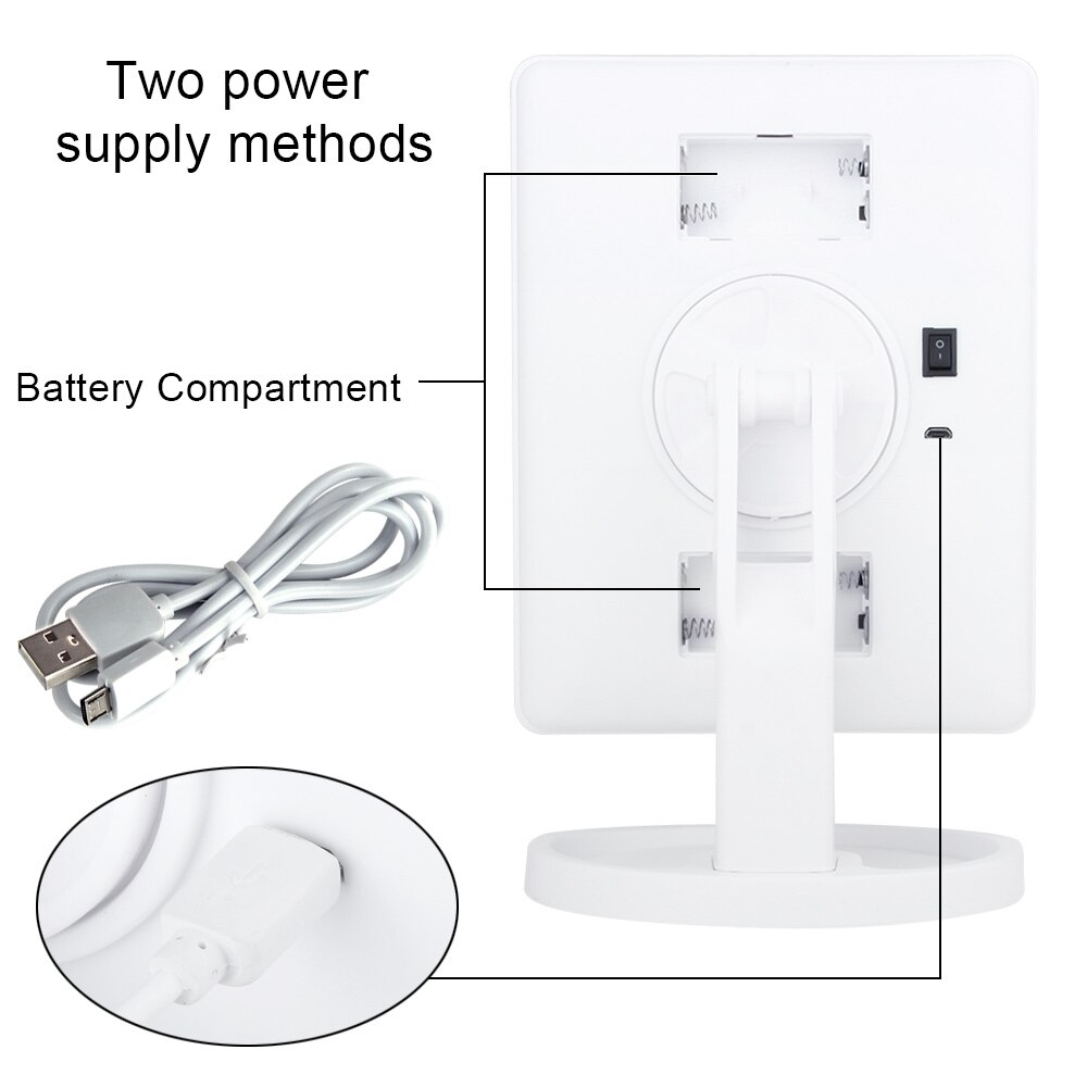 Kaptafelspiegel met verlichting, 16/22 led-helder touchscreen, flexibele cosmetische spiegel met vergrootglas , 10x 1x kaptafelspiegels
