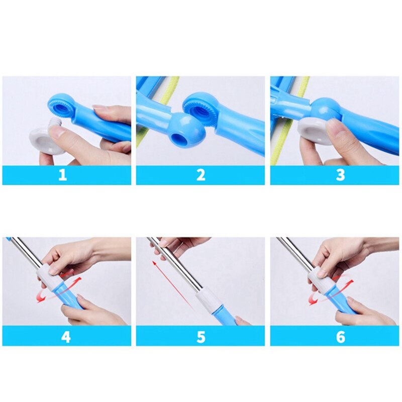 Long Pole Window Cleaner Telescopic Pole Floor Mop Brush Universal Glass Scraper Glass Scraper + Dusting Duster Box