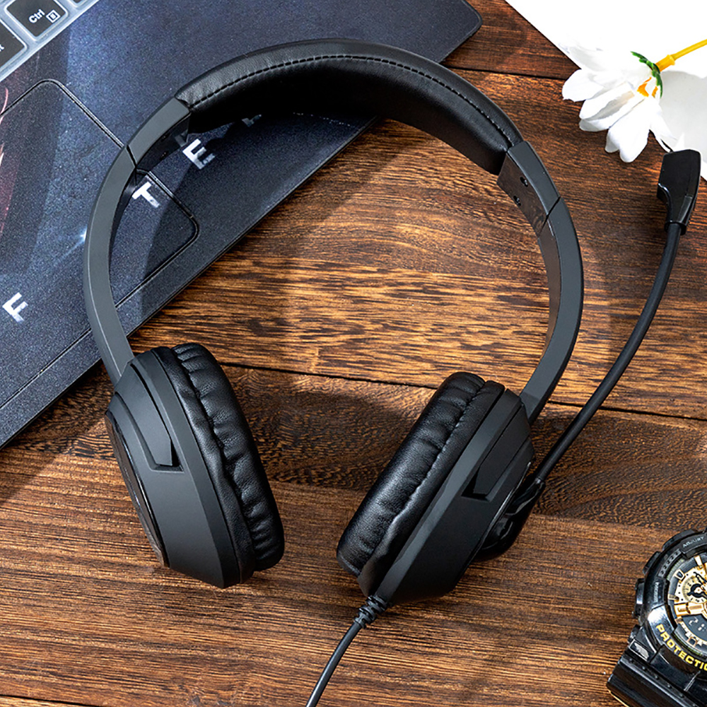 USB-headset met microfoondemper voor pc 3,5 mm zakelijke hoofdtelefoon met draaibare microfoon Ruisonderdrukking voor callcenter