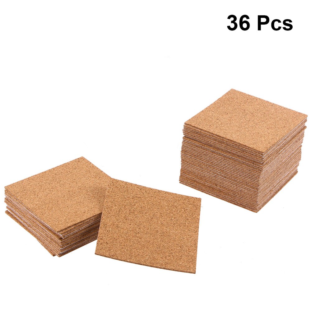 36Pcs 2Mm Dikte Zelfklevende Kurk Onderzetters Pleinen Kurk Matten Kurk Backing Vel Onderzetters En Diy ambachten Levert