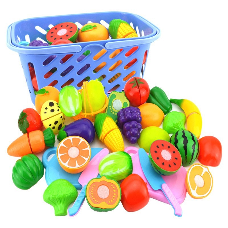 1 Set Del Bambino Precoce Giocattoli Educativi Cucina Divertimento In Età Prescolare Dei Bambini di Plastica di Taglio di Verdure Frutta Cibo Finta Giochi Per Bambini