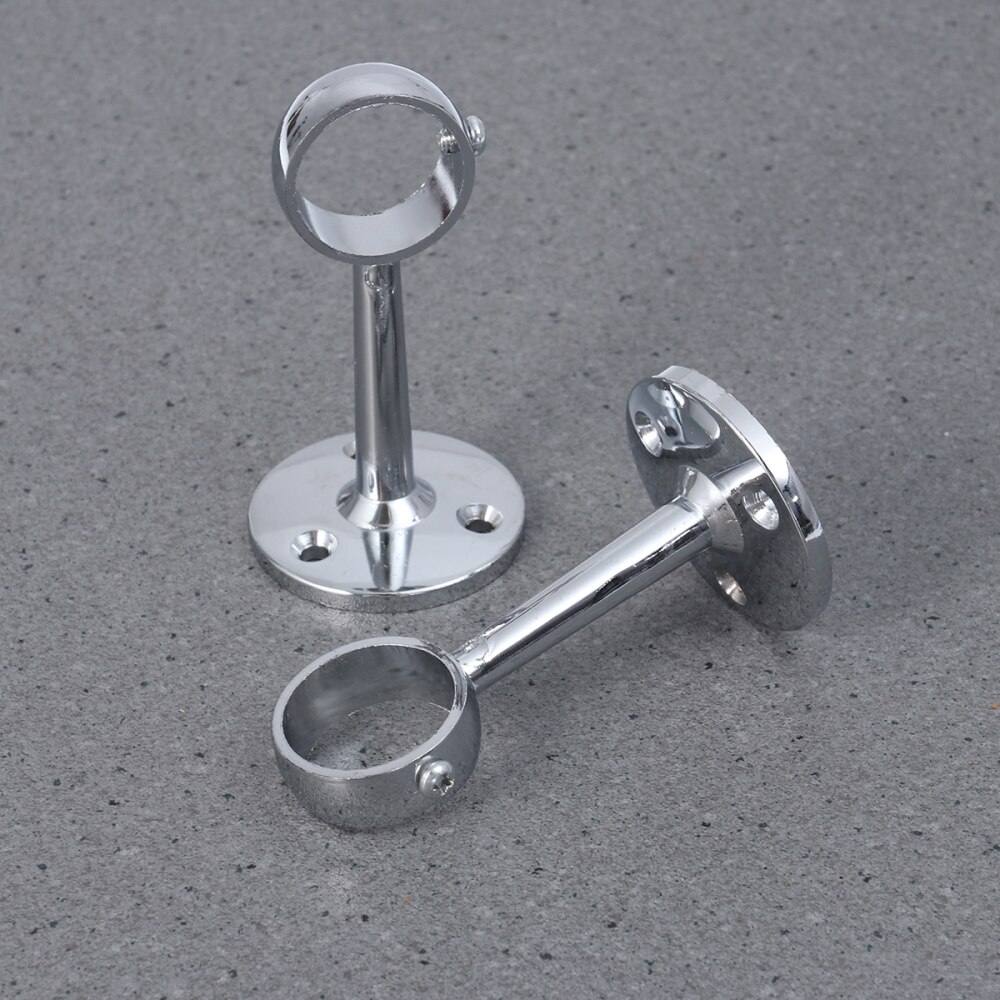6 stuks kledingstanghouders, robuuste houders voor garderobehangen, eenvoudige montage, kledingstang, houder, kastbuislagers, ronde buishouder, stanghouder, kledingstanghouder, zilver