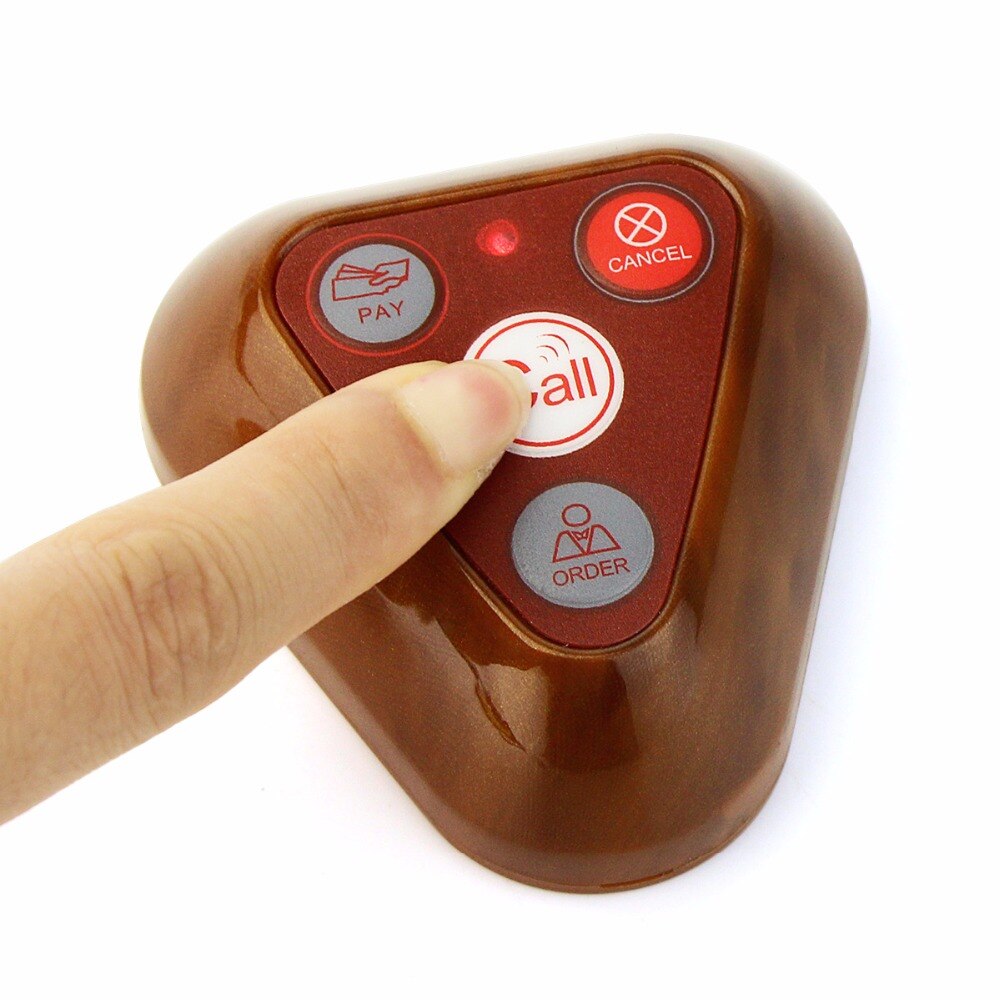 433Mhz Draadloos Bellen Zender Knop Bellen Bell Pager Voor Restaurant Markt Mall Paging Wachten Systeem