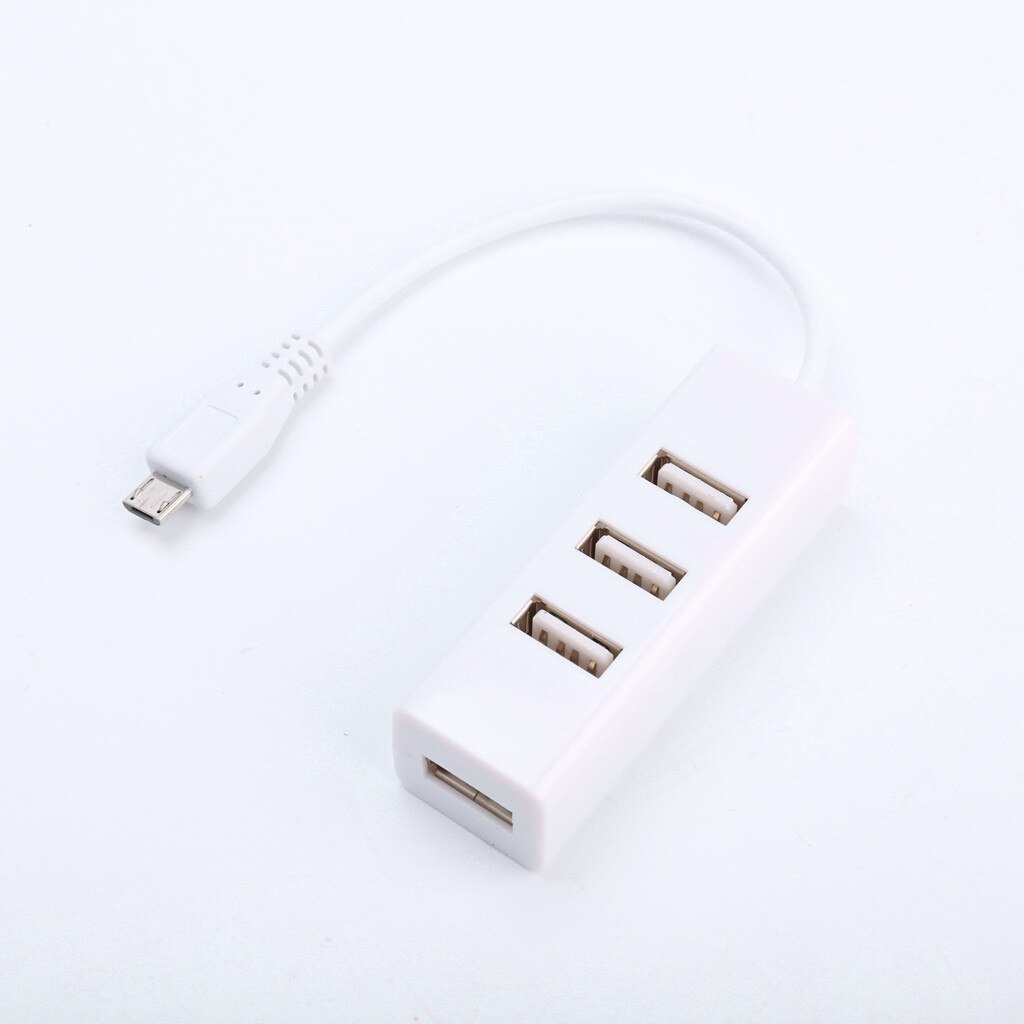 Multi-function White Micro Usb To 4 Port Otg Hub For Raspberry 0 Power Switch Extension Cable Charging Cable