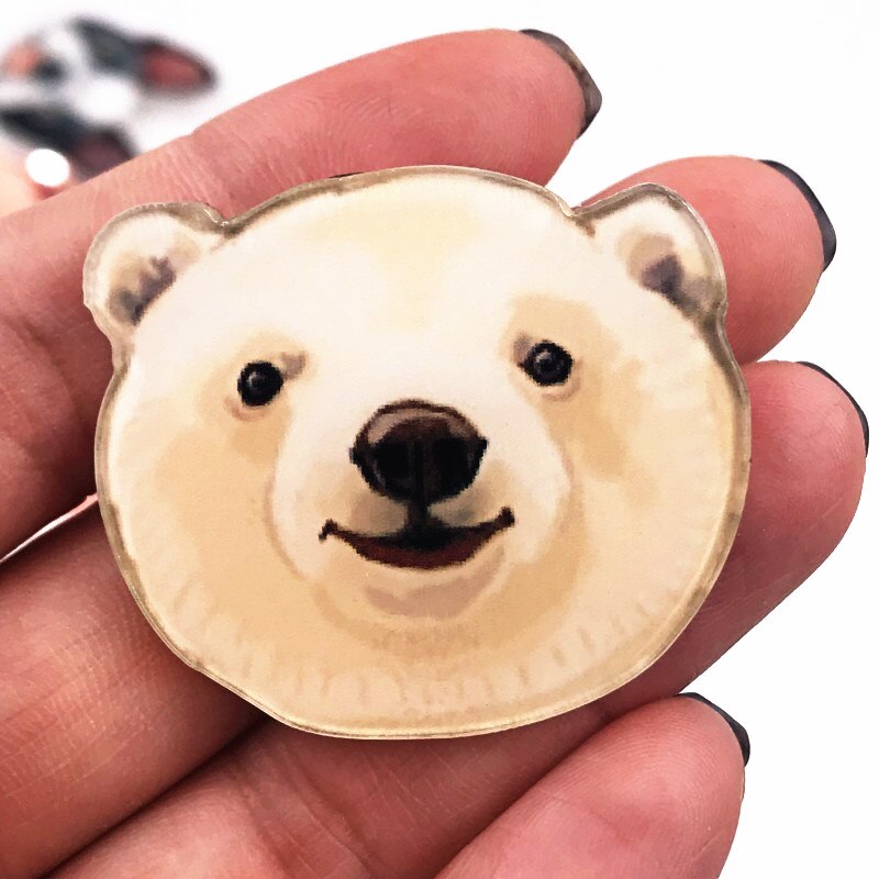 1Pcs Goede Broche Polar Beer Bruine Beer Icoon Badge Acryl Pin Voor Decoratie Op Rugzak Kleding Sjaal Hoed kids
