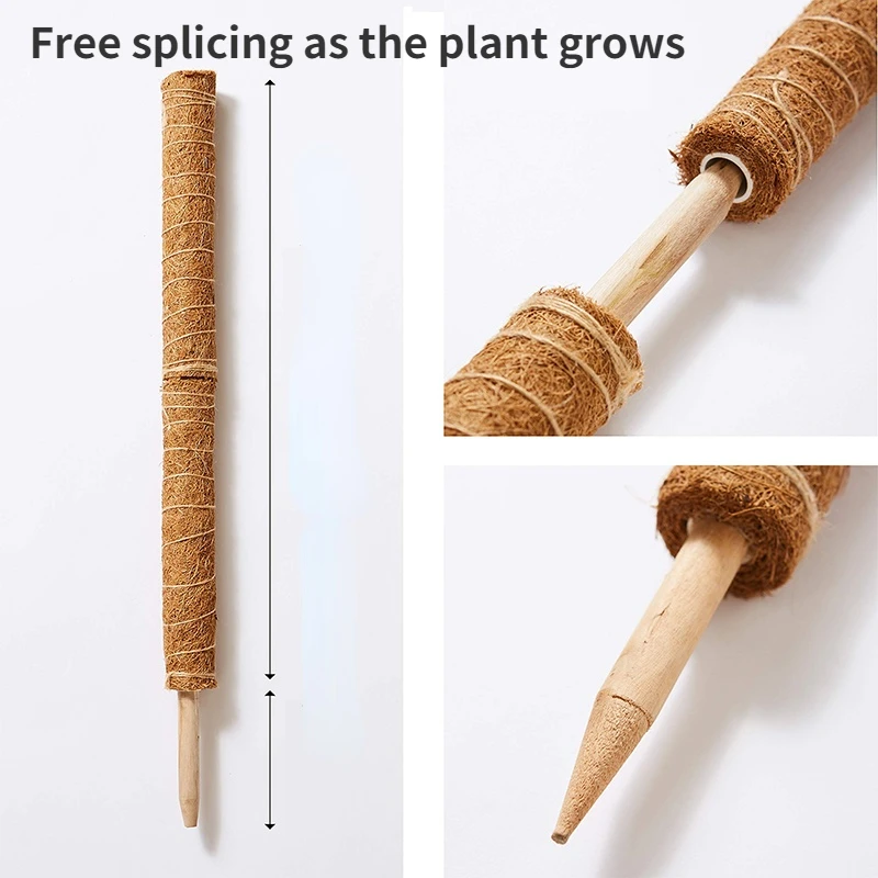 Palo de tótem de Coir para plantas trepadoras, palo de coco seguro para jardinería, vides y enredaderas, soporte para plantas