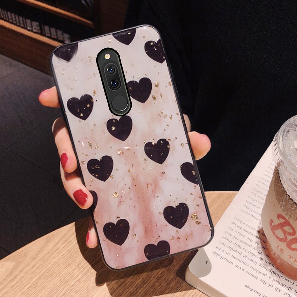 soft love glitter phone back etui,coque,cover,case for xiaomi redmi 8 8a a for xiomi xaomi ksiomi redmi8 silicone accessories