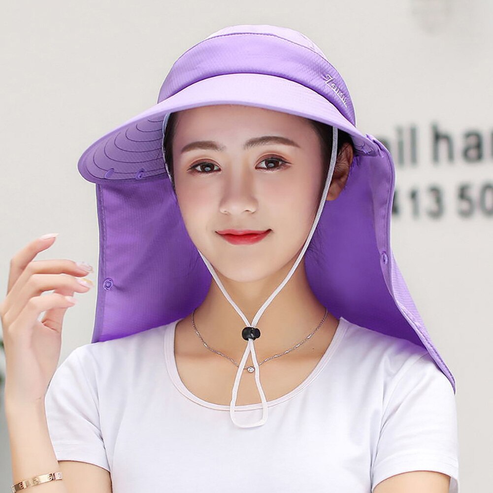 Gorra con visera Anti-UV para mujer, sombrero desmontable para ciclismo, deporte al aire libre, senderismo, Camping, cuello, pesca, protección solar, Unisex
