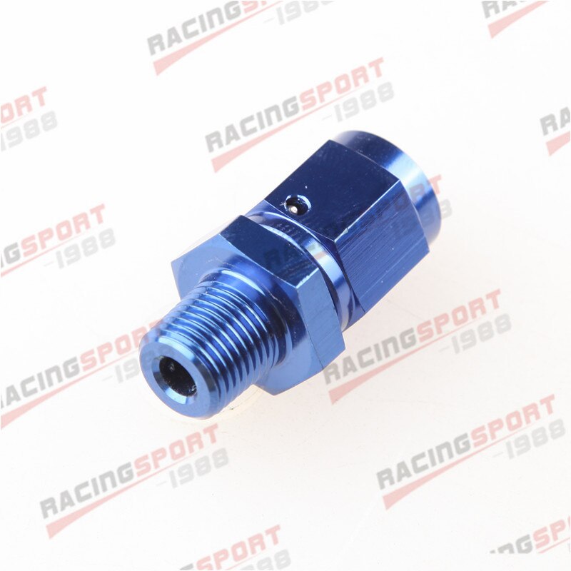 Fitting Adapter Swivel -12AN AN12 Female To 1/2" NPT Male Aluminum Blue/Black