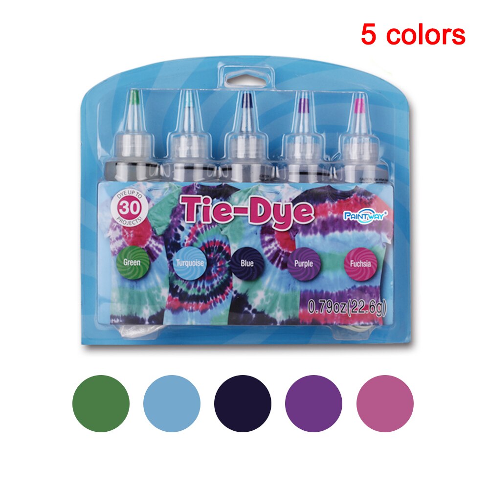 18pcs Tie Dye Kit Non Toxic DIY Clothing Graffiti Fabric One Step Textile Paints: B 5 colors