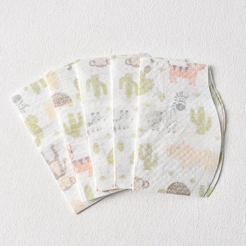 10Pcs/Lot Baby Disposable Bibs Portable Toddler Kids Feeding Bibs Waterproof Non-Woven Fabric Bibs Saliva Apron Paper Bibs