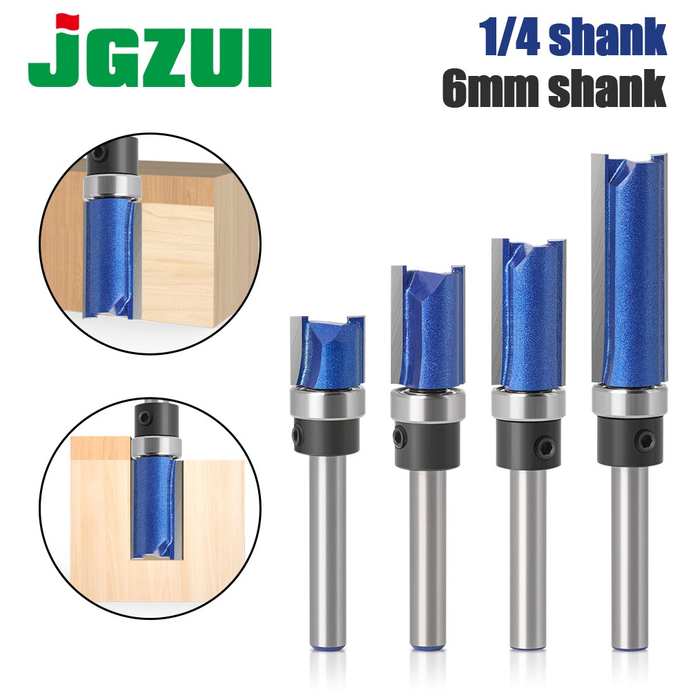 1 stk 1/4 i 6mm skaft fres fres trimming trebearbeiding fres doble blader