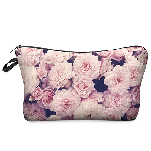 DAOXI 3D Flower Printing Portable Cosmetic Bag Storage Women for Traveling Makeup Necessaries: 45