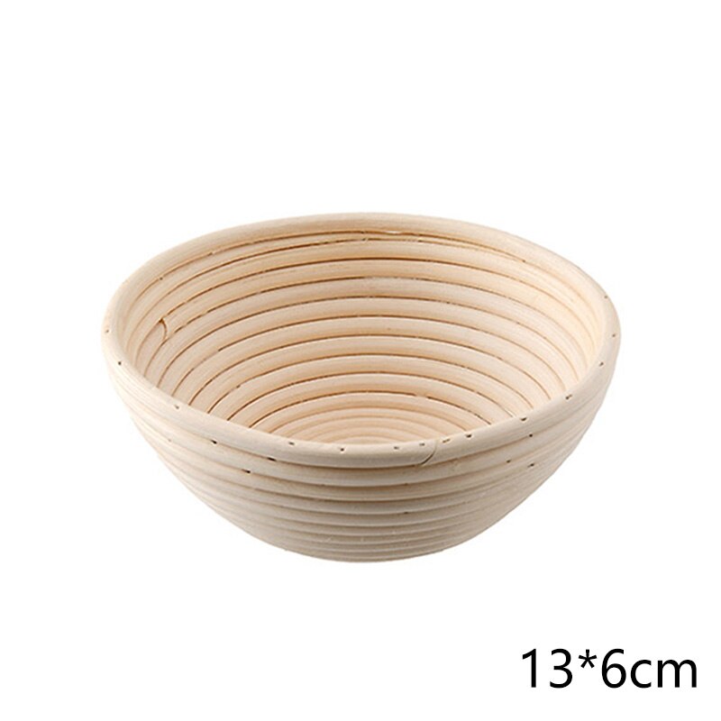 Ronde Rotan Brood Bakken Gebruiksvoorwerpen Set Brood Proofing Mand Plastic Douch Cutter Slicer Brood Lame Gereedschap Maken: 13x6cm