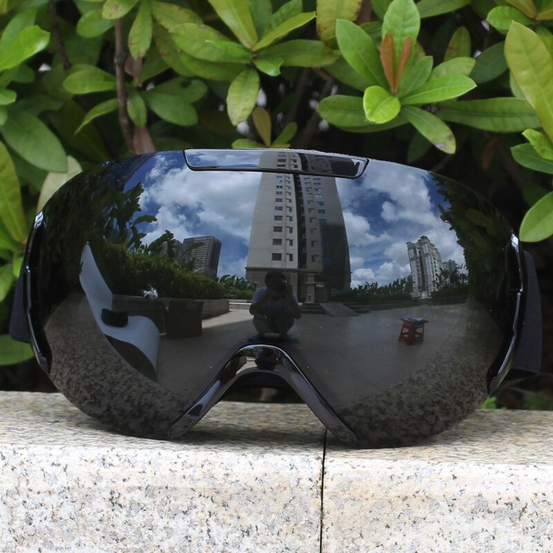 Anti-fog Double Layers Ski Goggles Lens Ski Mask Glasses Skiing Snow Snowboard Goggles Eyewear Mirror Polarize Men Women: Black