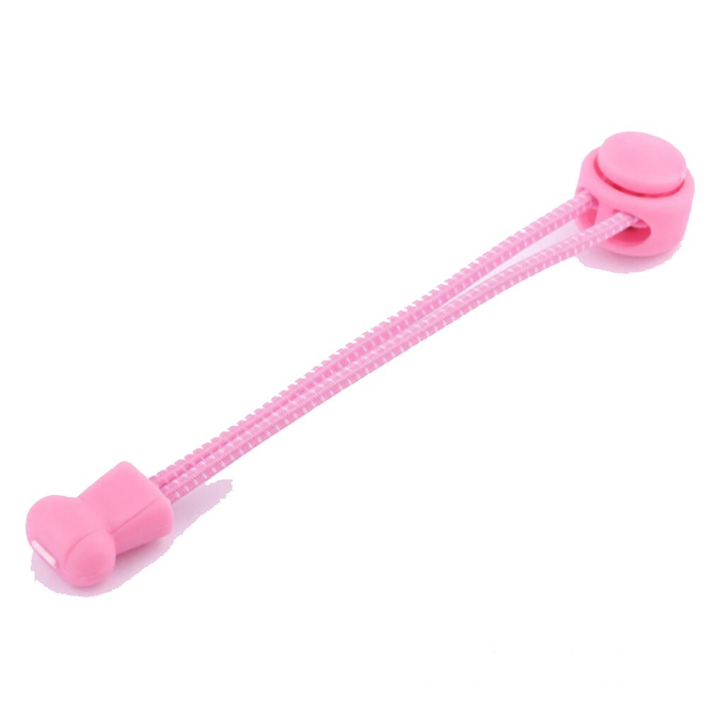 1pc 19 farger sneaker skolisser elastisk uten knyte sko lisser strekk låse sent lisser rask gummi rund skolisser: Rosa