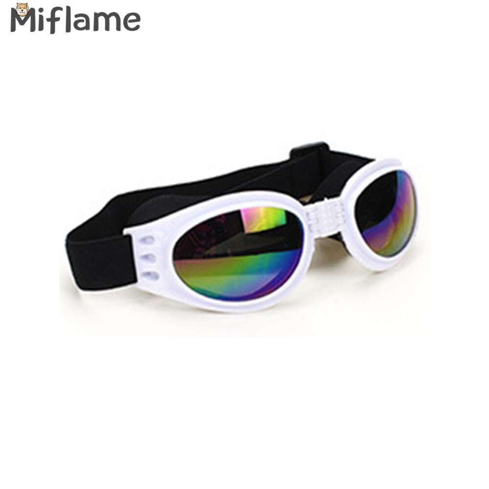Miflame Multicolor Dog Protection Goggles Foldable Dog Glasses For Pet Eyewear Chihuahua Schnauzer Glasses Small Dog Sunglasses: White
