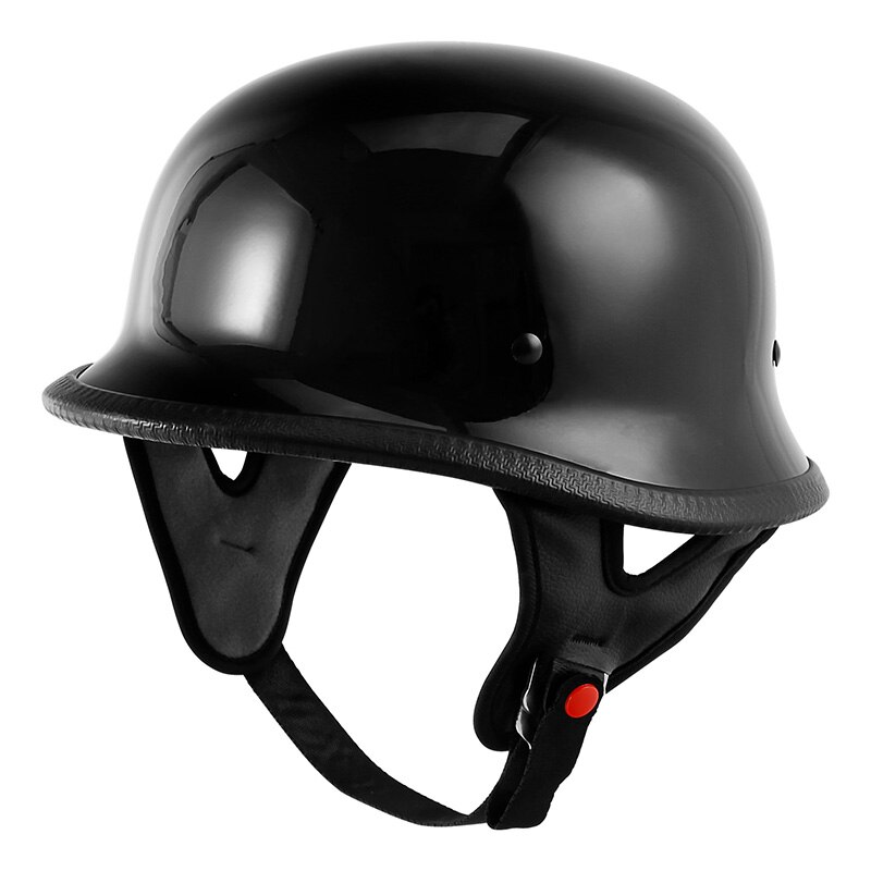 DOT Motor Motorcycle German Half Face Helmet For Chopper Cruiser Scooter Biker Matte Black