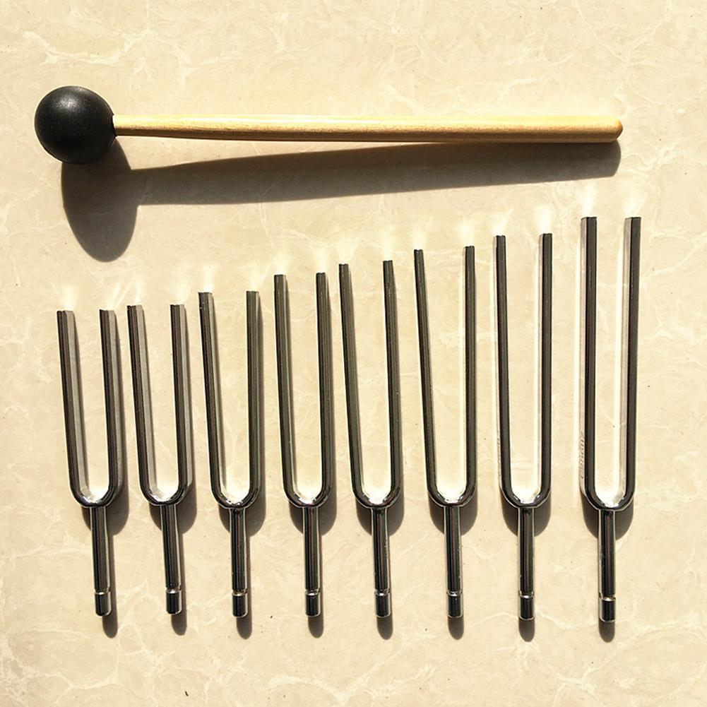 1 Set 8 Tuning Fork Set 256-512hz Steel Teaching Tuning Musical Fork Guitar Tuning Fork Instrument Tuner Set Tunning Violin Z0q3