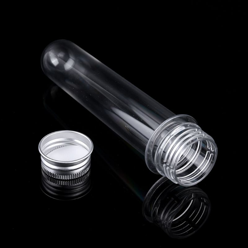 10ML Flat Bottom Plastic White Transparent Test Tube, With Screw Cap