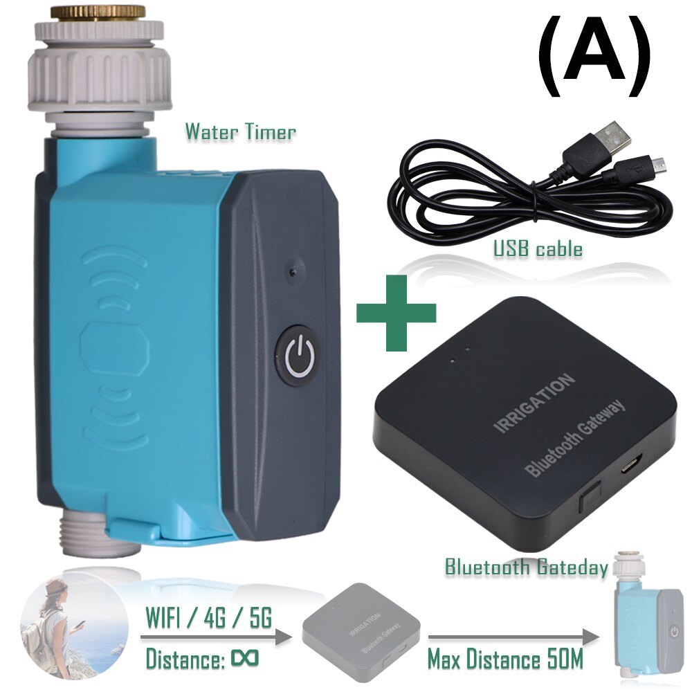WIFI Bluetooth Garden Watering Timer IP67 Automatic Irrigation Gateway Controller Home Smartphone Remote Flowers Water Timer