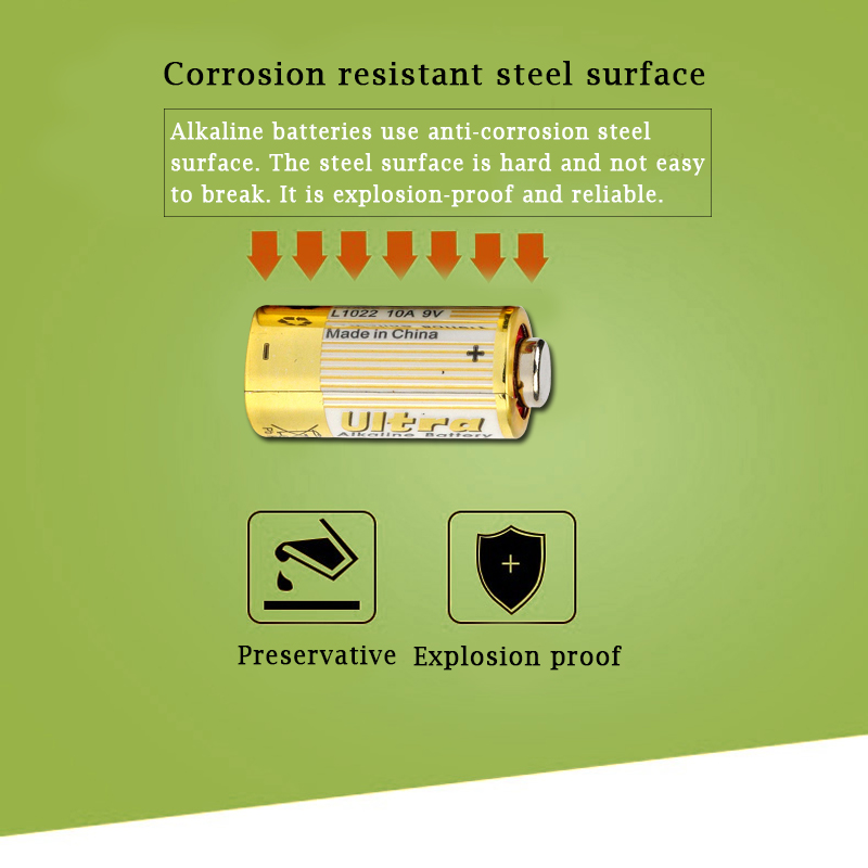 5 st torrt alkaliskt batteri  l1022 10a 9v för garageportdörrklocka fjärrkontroll billarm byt ut  a23l 12v batteri