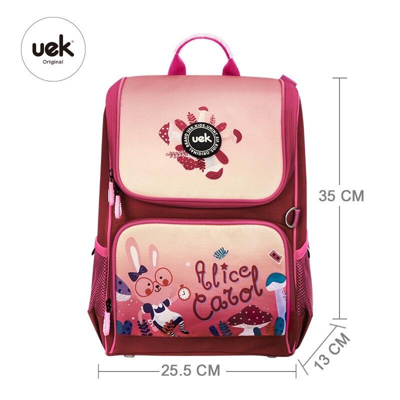 Uek Kid Primary Schoolbag Stationery Book Organizer Bag Backpack For School Girl Dinosaur Shoulders Toddler Boys Bookbag Student: Alice