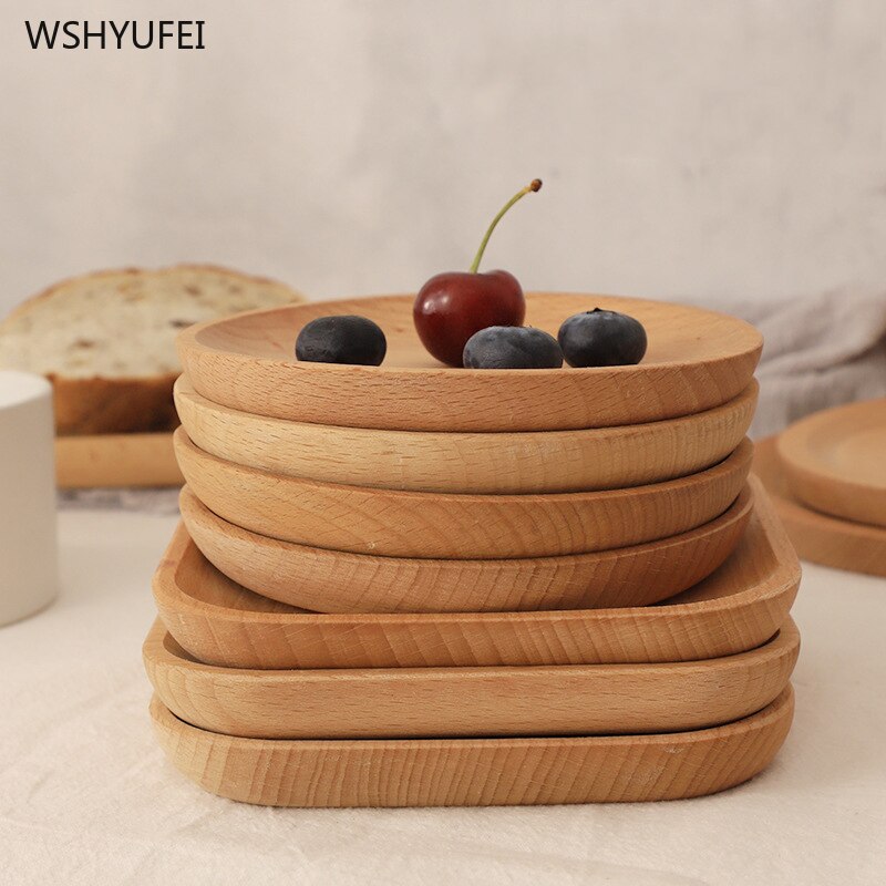 4 st direktförsäljning vedfat hel träfat dessertkaka västerländsk mat bakning köksredskap rund fatbricka mugghållare