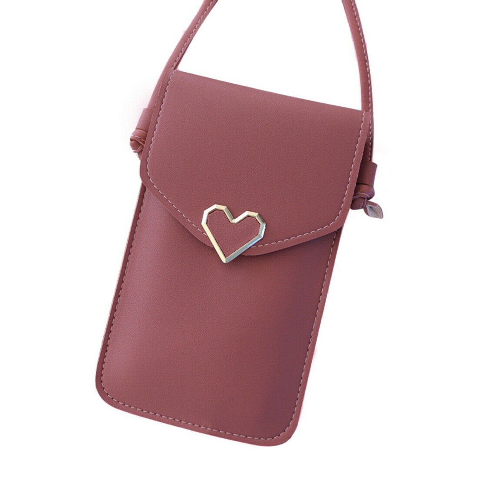 Bolso de piel sintética con pantalla táctil para mujer, bolsa del teléfono móvil cruzada, H9, para el Día DE LA Madre: Deep pink