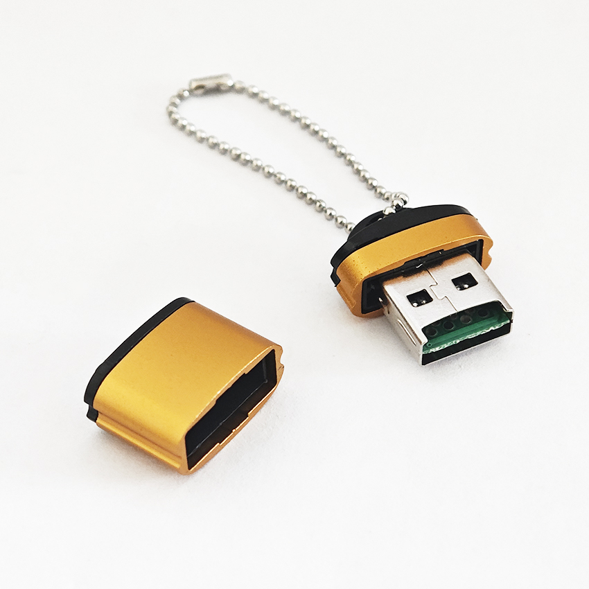 Usb 2.0 micro sd tf-kortläsare, miniminnesadapter för bil, högtalare för bärbar dator, musikuppspelningskonverterare, expansionskort för lagring: Gul