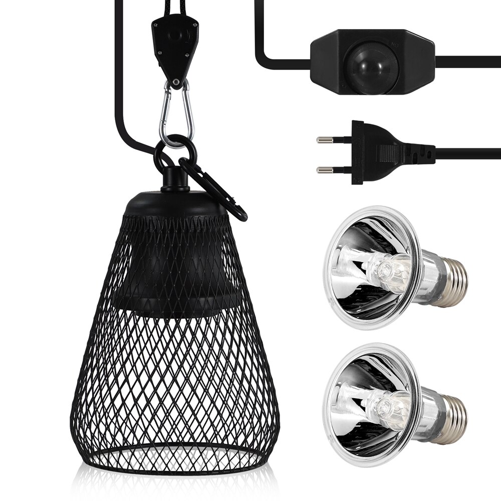 Conjunto de lámpara de tortuga UVA + UVB 2,0, soporte de bombilla con Clip para reptiles, tortugas, lagarto, mascotas, luz solar de calor, Kit de lámparas de calefacción: EU Plug