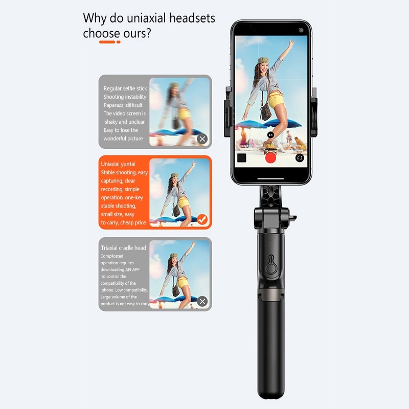 Gs30 Mobiele Telefoon Stabilisator, Compact En Draagbare Camera Stabilizer Bluetooth 5.0 Video Camera Stabilizer