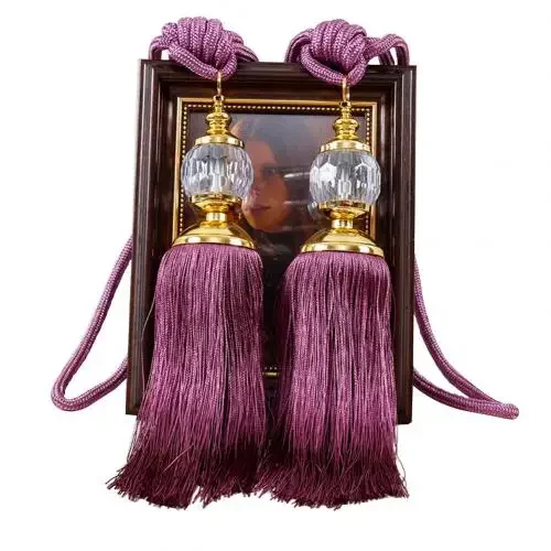 1Pc Tassel Hanging Pendant Decorative Curtains Accessories Key Tassels For Curtain Tieback DIY Craft Tassel Fringe: Red