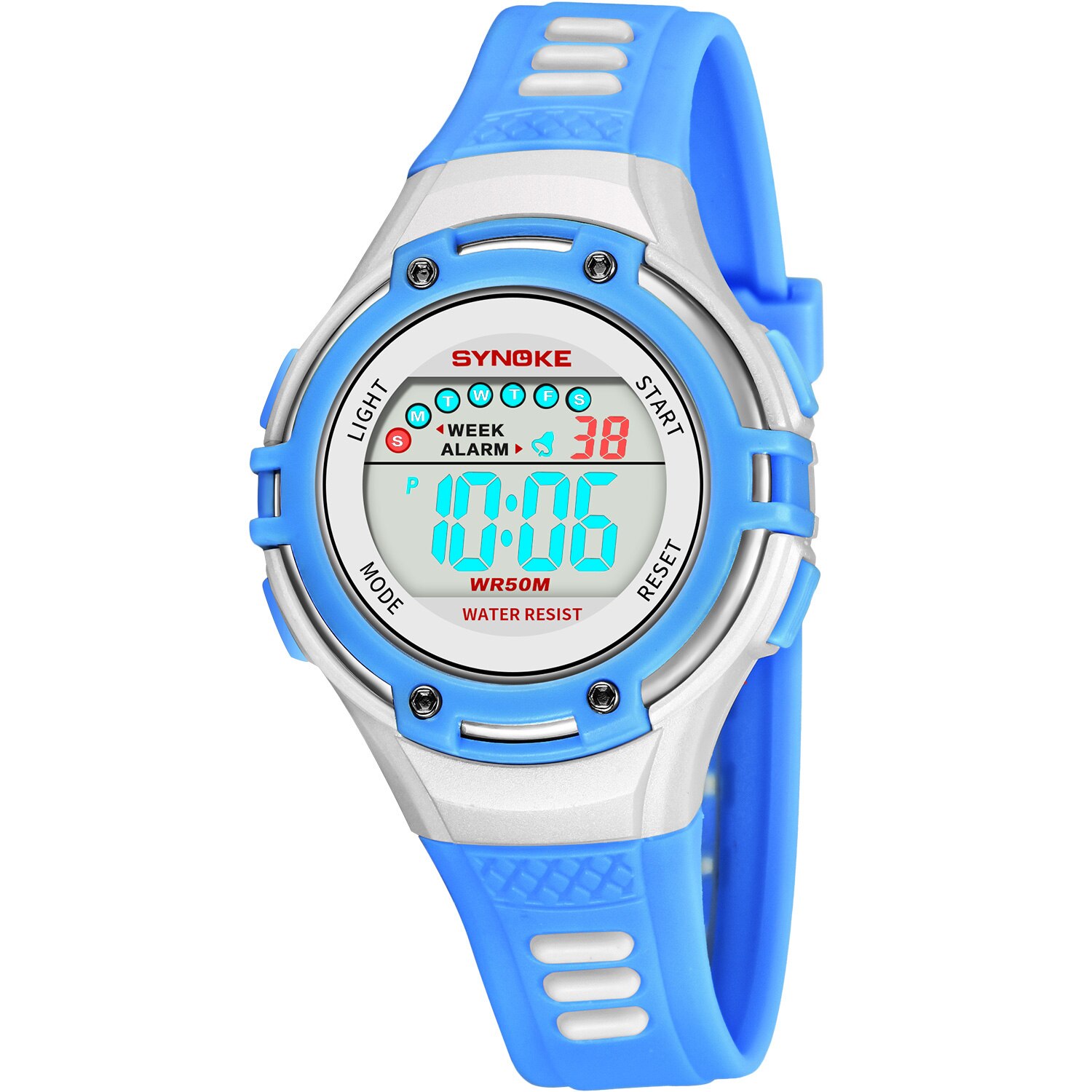 SYNOKE Jongens Horloges Kids Digitale Horloge Waterdicht multifunctionele Chronograaf Nachtlampje Wekker kinderen Cadeau: Blue Watch