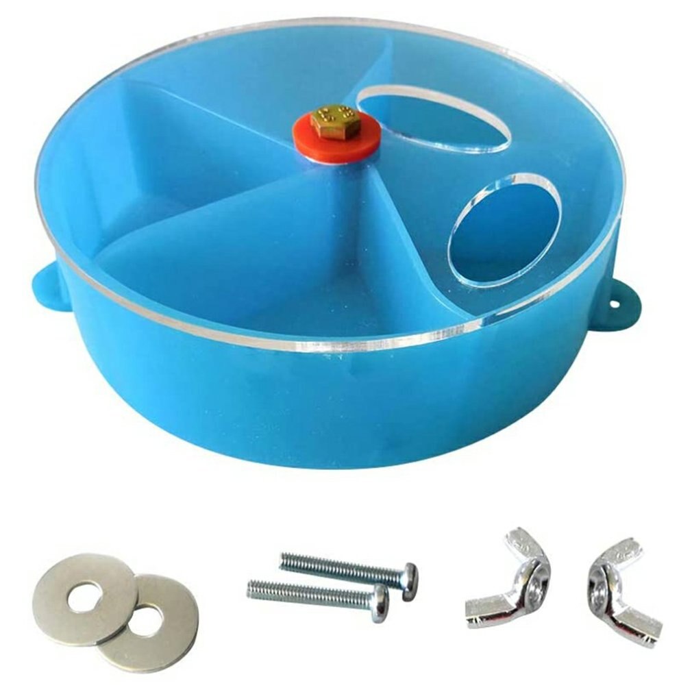 Parrot Biting Toy Bird Toy Rotate Wheel Foraging Ball Educational Feeding Toy Foraging Ball Divided Food Box: blue