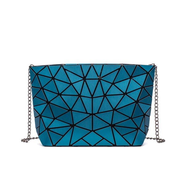 Frauen Kette Schulter Tasche für frauen Geometrische Messenger Taschen Einfachen Klapp Umhängetaschen Clutch abend tasche bolso: blue