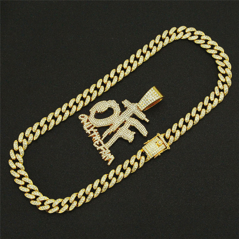 Hip hop kuutio zirkoni vain perhe otf riipus 13mm jäällä bling lock miami kuubalainen ketju kaulakoru