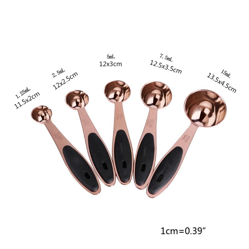 10-Piece Copper Measuring Cups and Measuring Spoon Set Stainless Steel with Soft