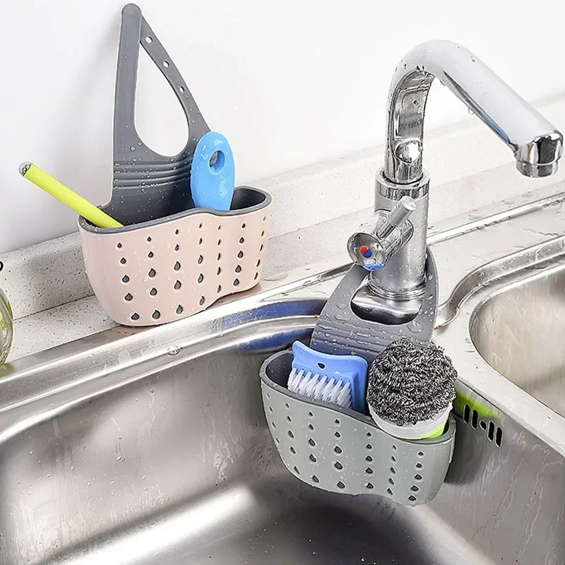 Gootsteen Rek Zeep Spons Houder Plastic Opknoping Opslag Mand Kraan Plank Keuken Badkamer Organizer Hanger Accessoires