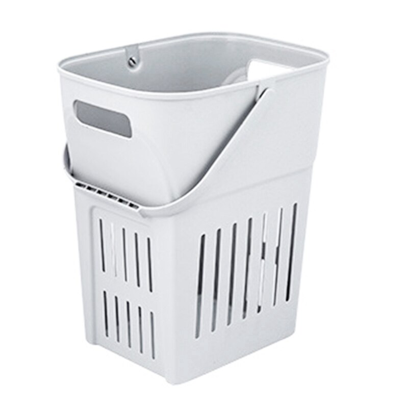 Plastic Laundry Storage Basket Portable Household Laundry Basket Clothes Toy Laundry Storage Basket Container: Gray