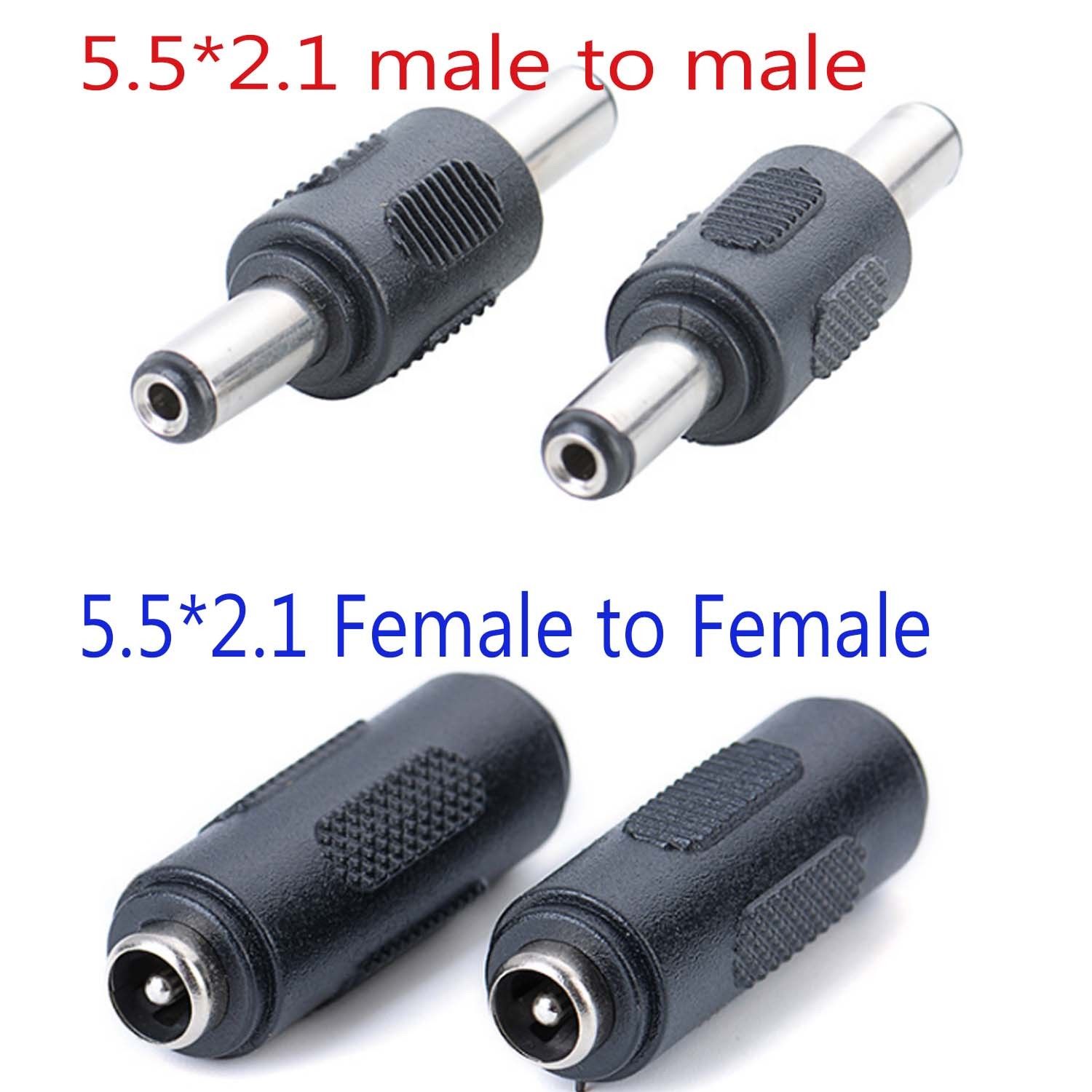 5.5 mmx 2.1mm kvindelig til kvindelig mand til mand dc-cctv strømkoblingsadapteradapter